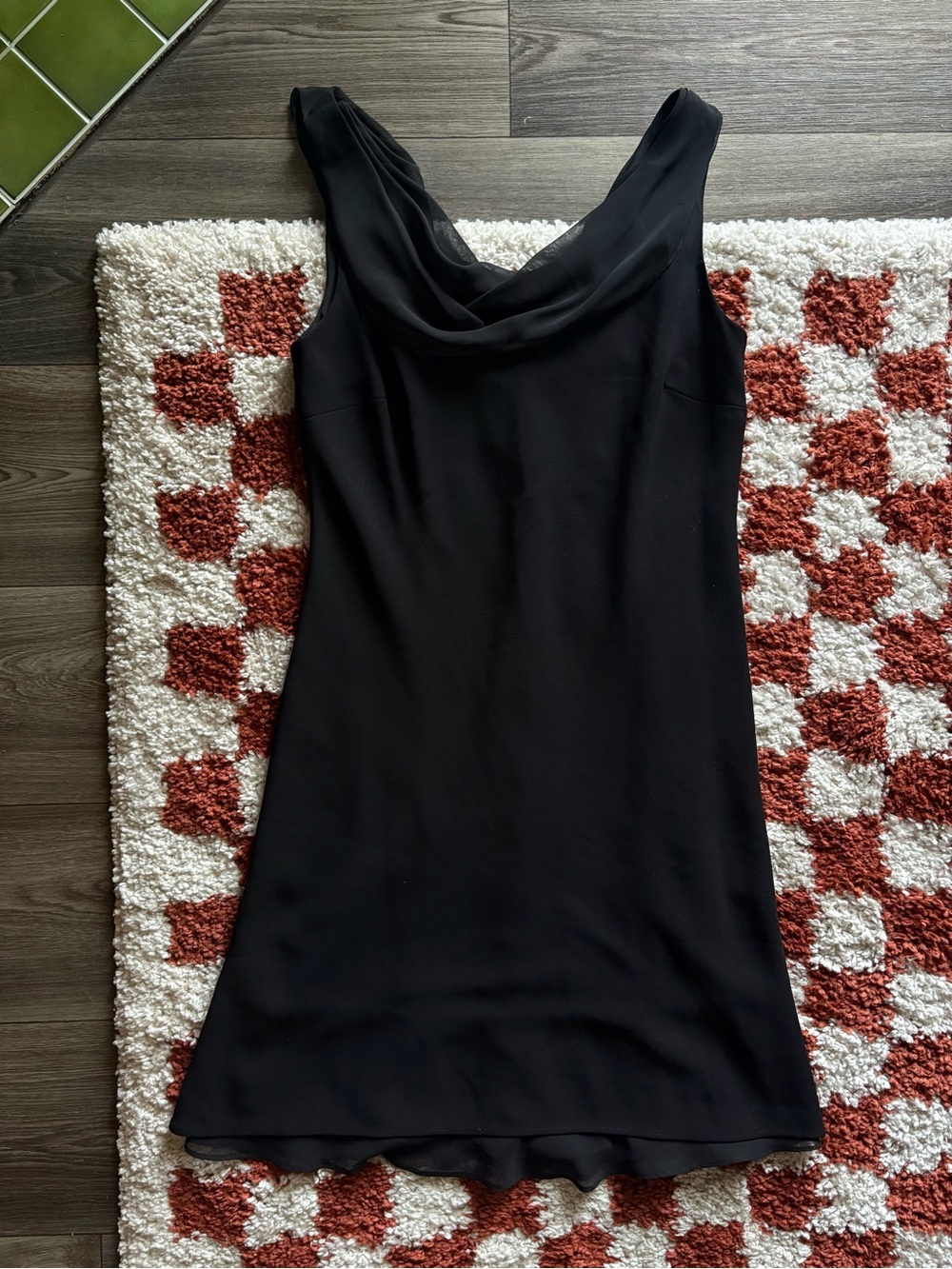 Vintage S.L. Fashions Classic Black Sleeveless Cowl Neck Dress
